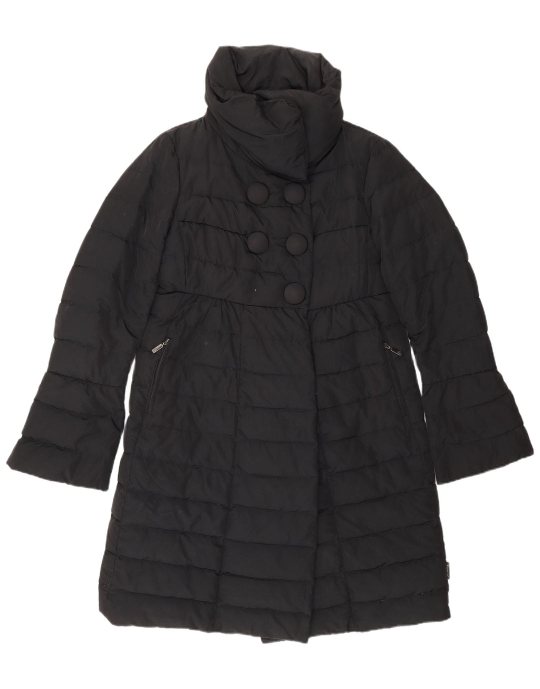 MONCLER Cappotto imbottito da donna taglia 1 piccolo nero in poliammide classico