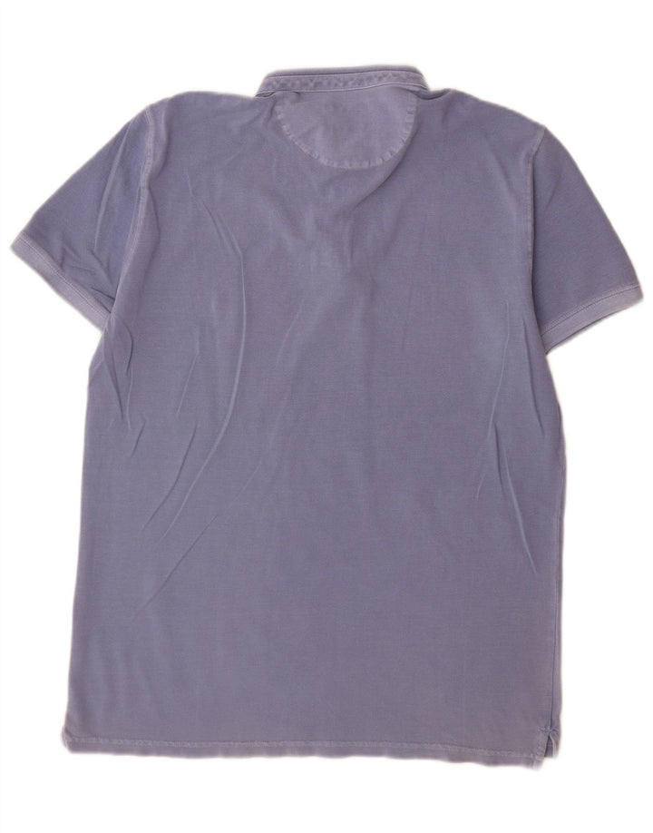 Polo da uomo vestibilità casual Massimo Dutti grande blu
