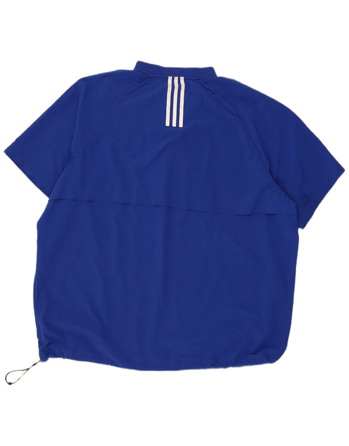 Adidas Uomo Manica Corta Pullover Tuta Top 3XL Blu Poliestere