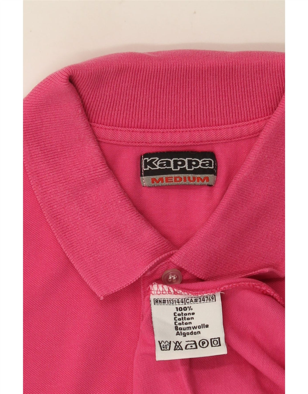 Polo da uomo KAPPA in cotone rosa medio