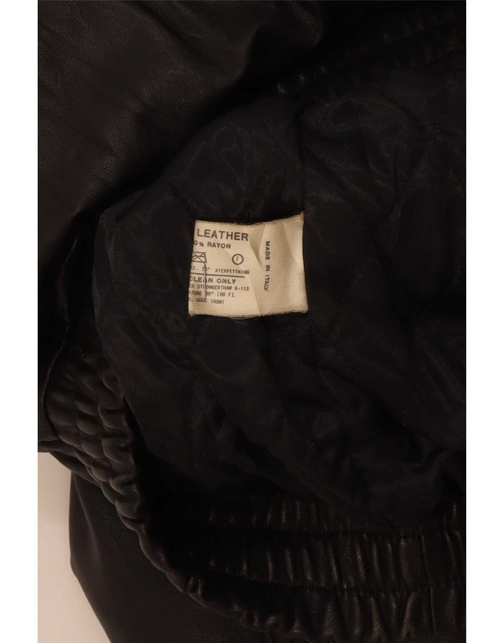 Giacca in pelle vintage da uomo IT 50 grande nera
