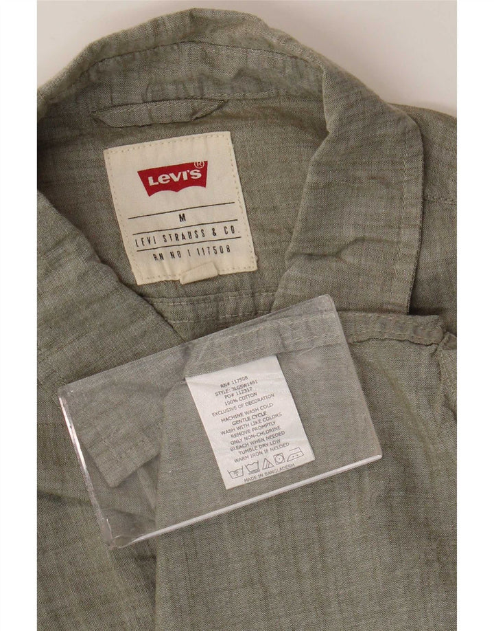 Camicia a maniche corte da uomo Levi's in cotone grigio medio
