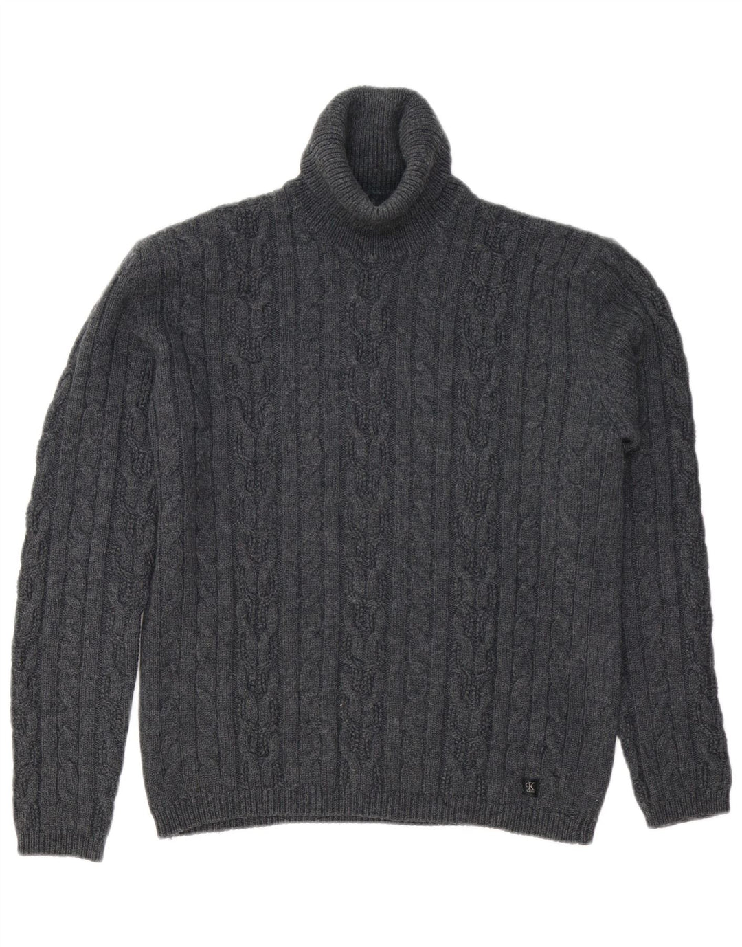 CALVIN KLEIN JEANS Maglione maglione oversize da donna con collo alto UK 18 XL Grigio