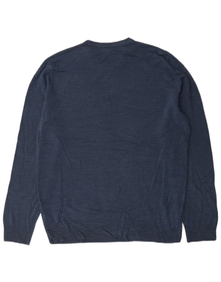 Maglione maglione girocollo da uomo Marks & Spencer XL blu navy acrilico