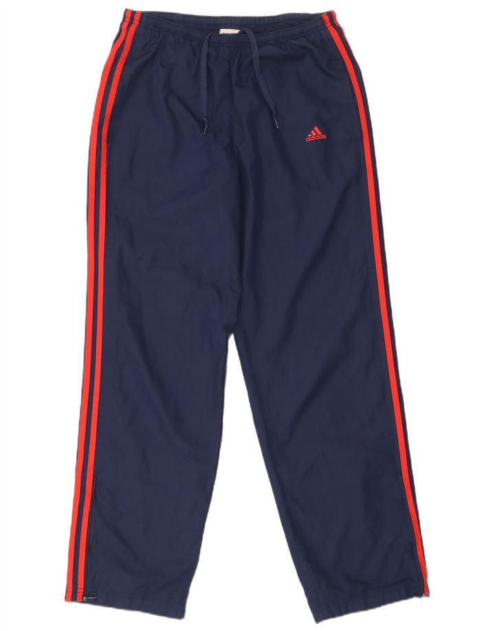 Pantaloni da tuta da uomo Adidas Small in poliestere blu navy