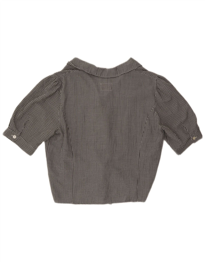 Marina Sport Donna Camicia con cravatta frontale Camicetta Taglia 21 Media Percalle nero
