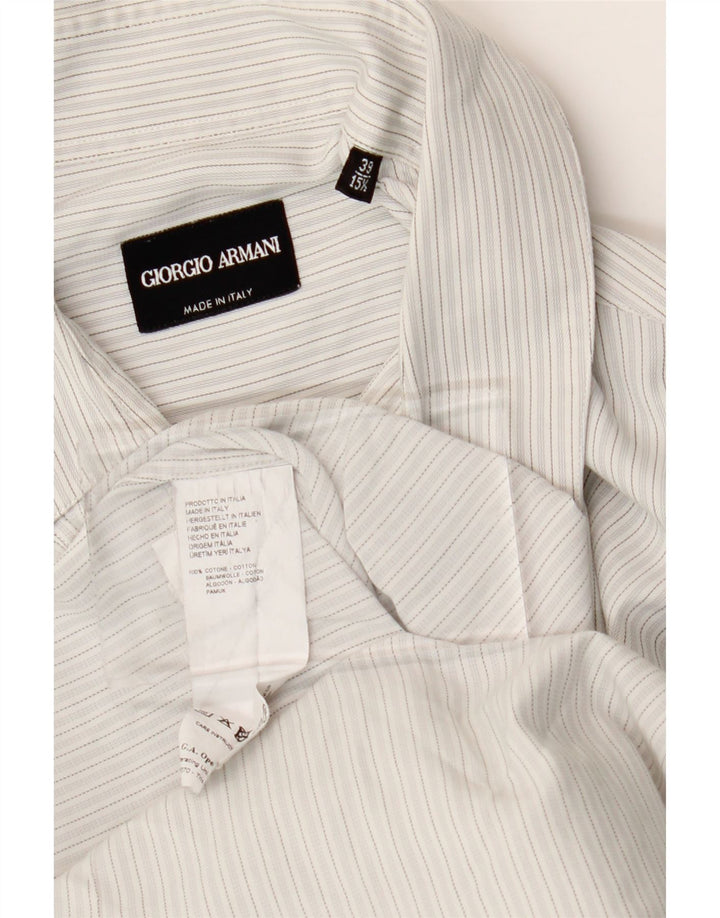 GIORGIO ARMANI Camicia da uomo Taglia 39 15 1/2 Cotone gessato grigio medio
