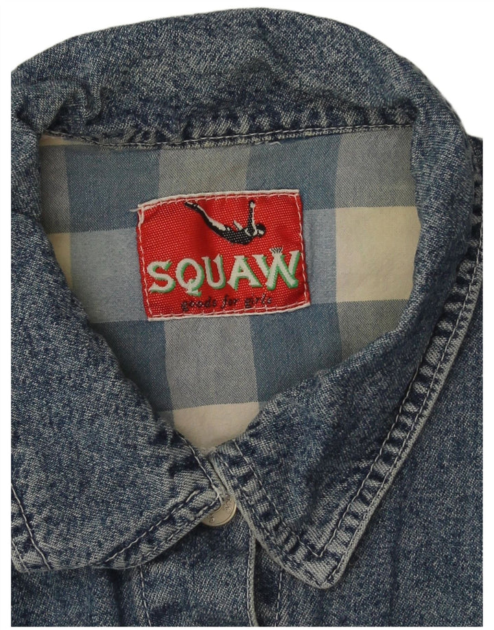 Gilet in denim da donna Squaw UK 10 piccolo blu