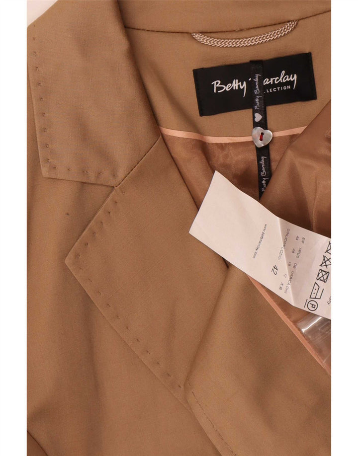 Giacca blazer a 2 bottoni da donna Betty Barclay UK 16 grande cotone beige