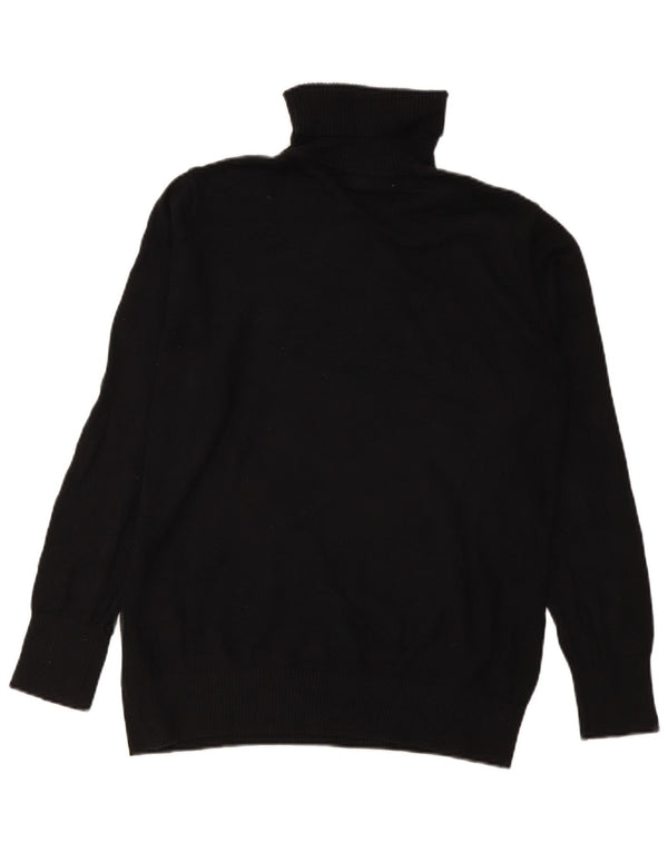 Maglione maglione a collo alto da donna L.L.Bean UK 16 grande cotone nero
