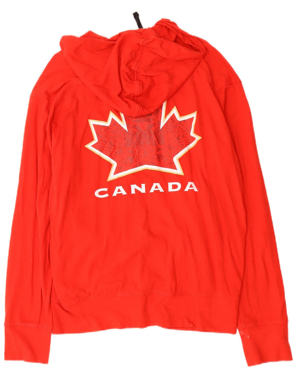 Felpa con cappuccio con zip grafica Nike Canada da uomo in cotone rosso medio