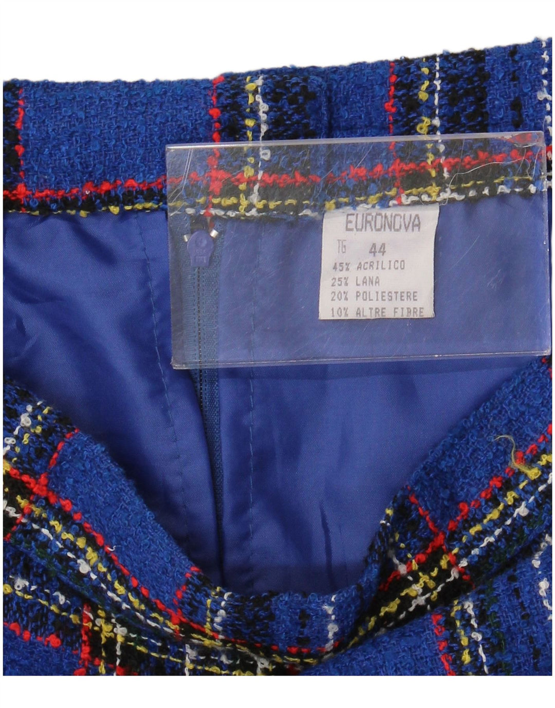 Minigonna da donna Euronova IT 44 media W28 acrilico a quadri blu