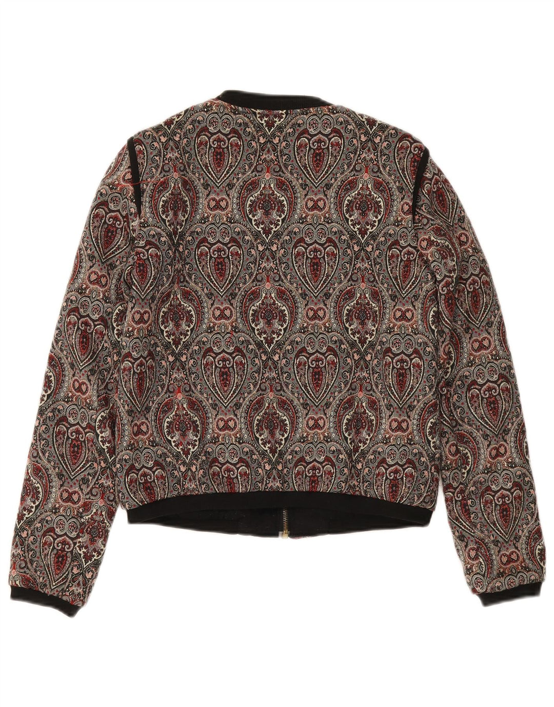 Giubbotto bomber corto da donna Zara UK 10 piccolo motivo cachemire multicolore
