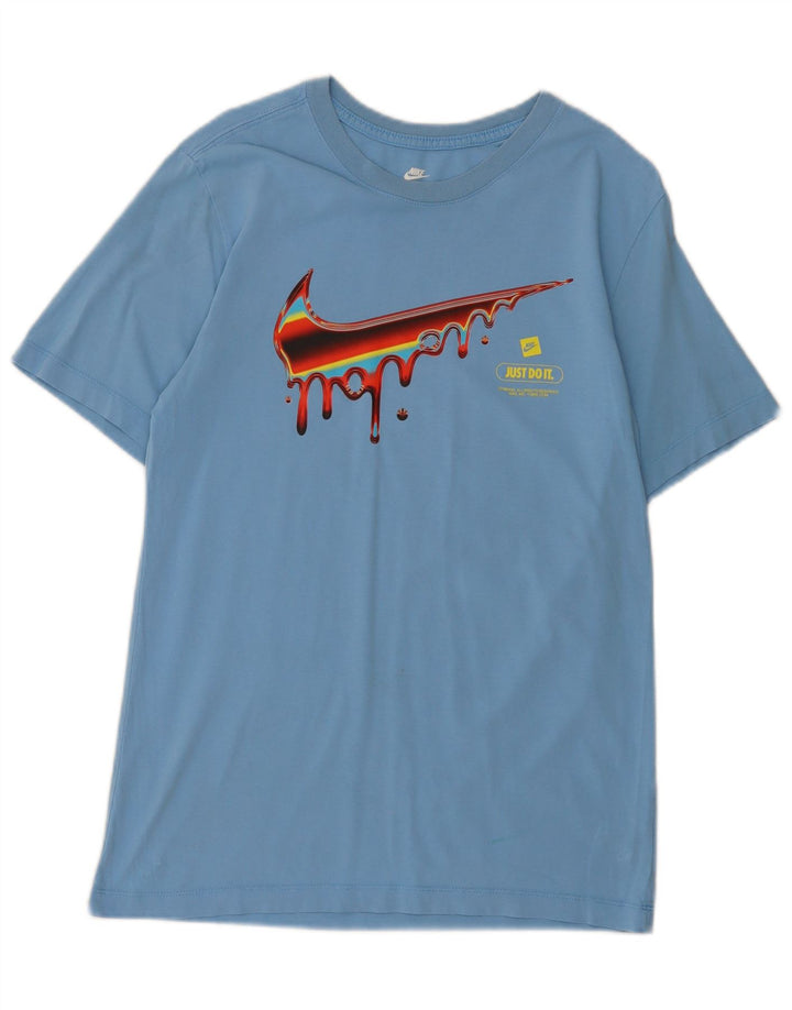 T-shirt grafica da uomo Nike Top Small in cotone blu