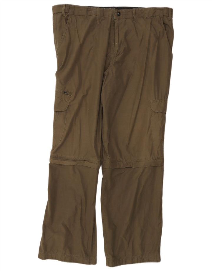MARKS & SPENCER Pantaloni cargo dritti da uomo W40 L31 Verde Poliammide