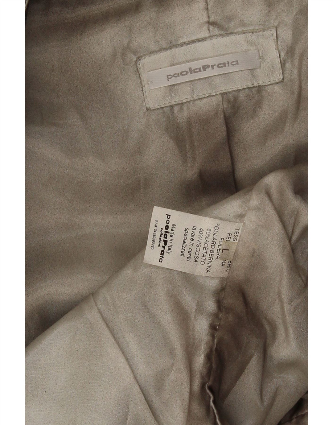 Giacca in pelle scamosciata da donna Paola Prata UK 14 grande in pelle marrone