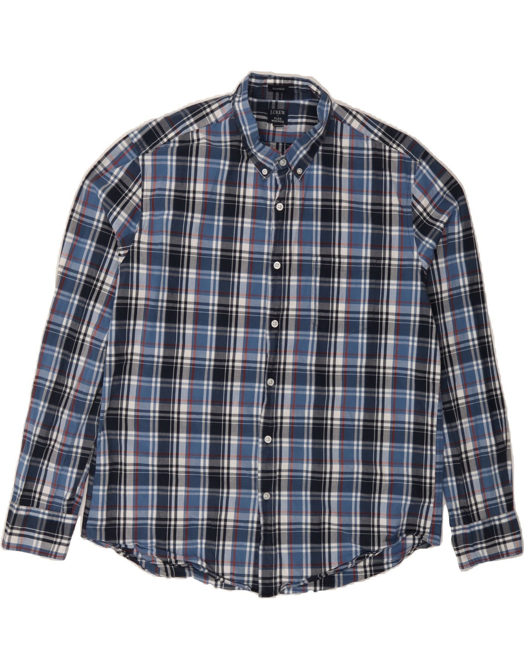 J. CREW Mens Flex Classic Fit Shirt XL Blue Check Cotton Vintage J. Crew and Second-Hand J. Crew from Messina Hembry 