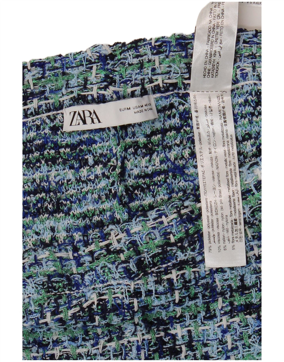 Pantaloni casual dritti da donna ZARA medi W30 L27 a quadri multicolore