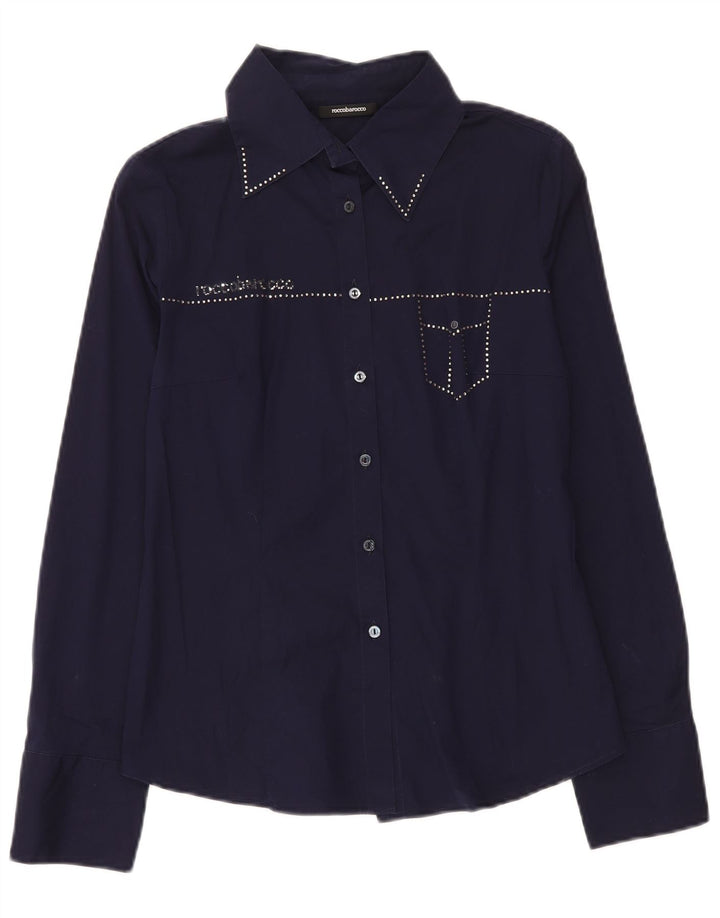 Camicia grafica da donna Roccobarocco IT 44 Cotone medio blu navy