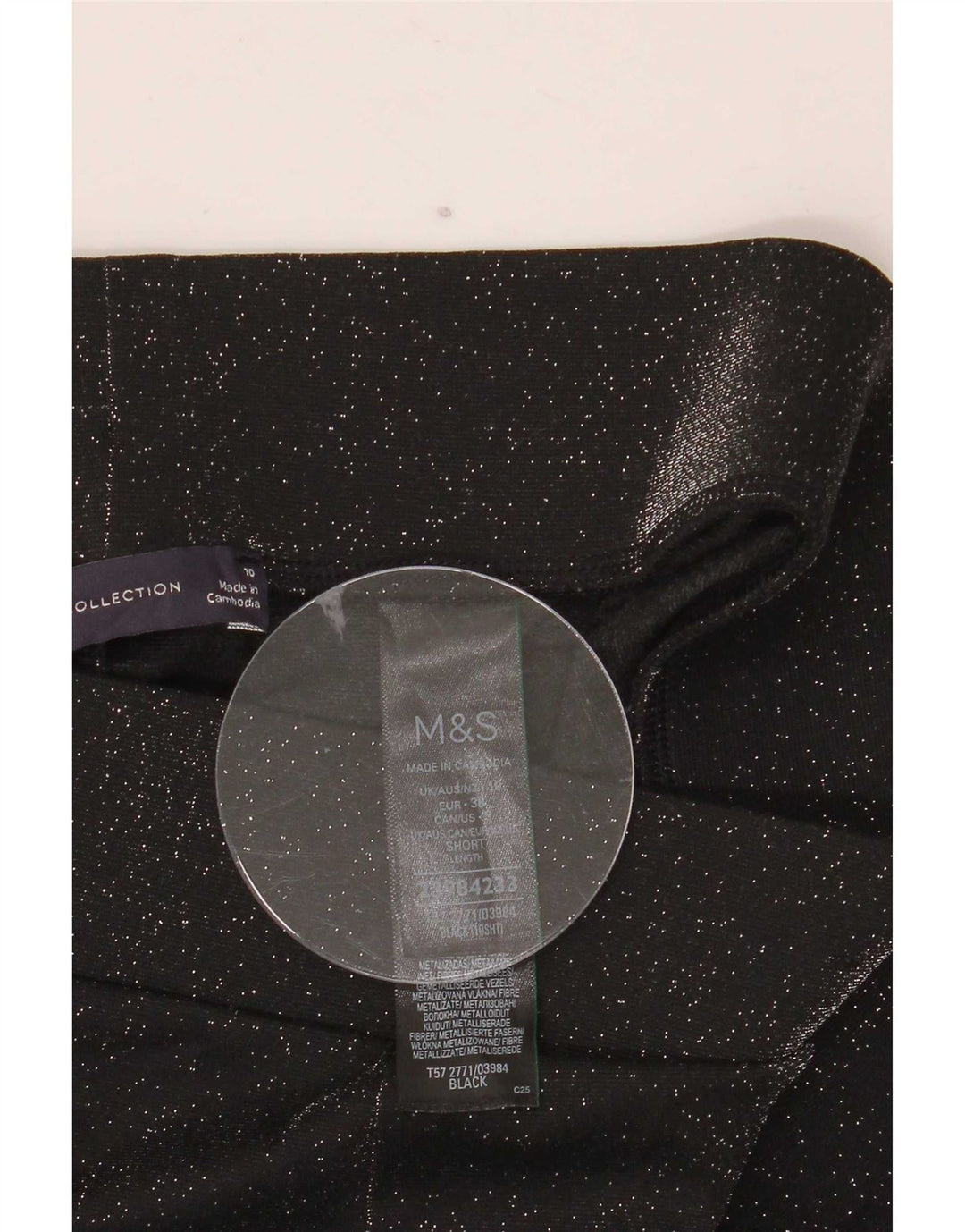 Leggings da donna Marks & Spencer UK 10 Small Poliammide screziato nero