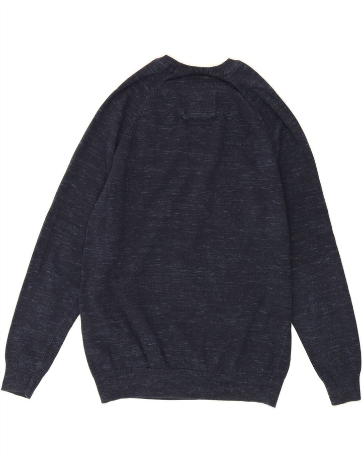 SUPERDRY Womens Crew Neck Jumper Sweater UK 14 Medium Navy Blue Flecked Vintage Superdry and Second-Hand Superdry from Messina Hembry 
