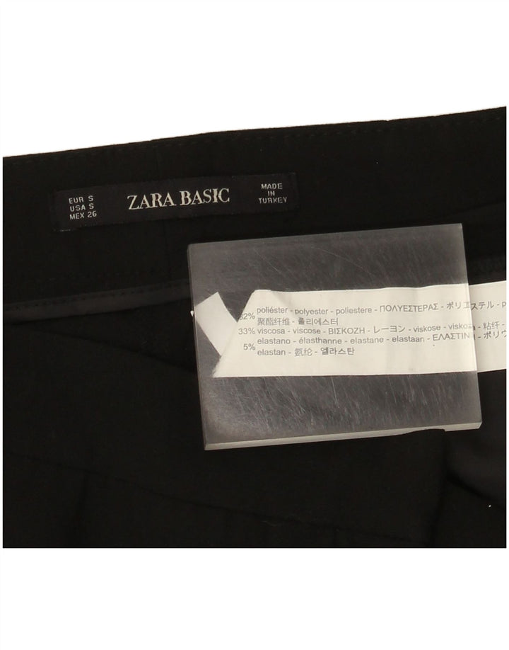 Pantaloni chino slim da donna Zara piccoli W26 L27 poliestere nero