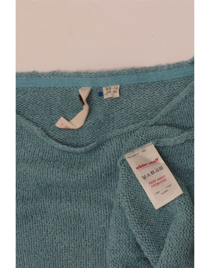 Maglione maglione con scollo a barca da donna White Stuff UK 12 Viscosa blu medio
