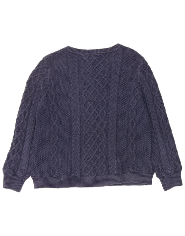 TOMMY HILFIGER Maglione cardigan da donna UK 14 Medio Blu Navy