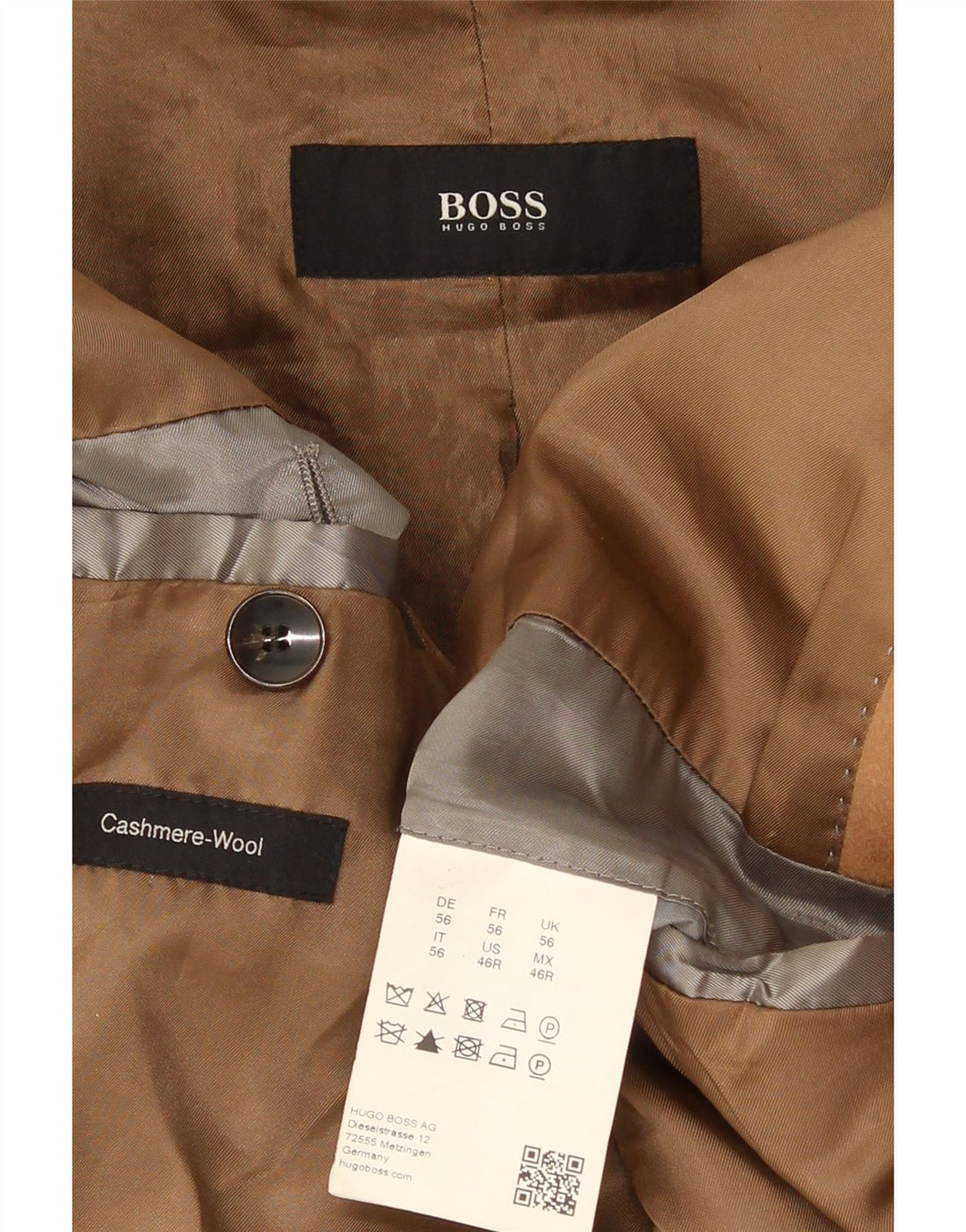 Cappotto da uomo Hugo Boss EU 56 3XL Beige Cashmere