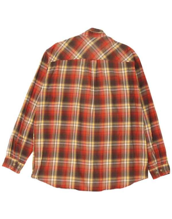Camicia da uomo in flanella a quadri Marlboro Classics XL in cotone scozzese rosso