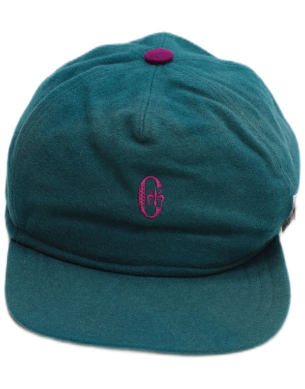 CONTE OF FLORENCE Mens Graphic Baseball Cap Large Turquoise Wool