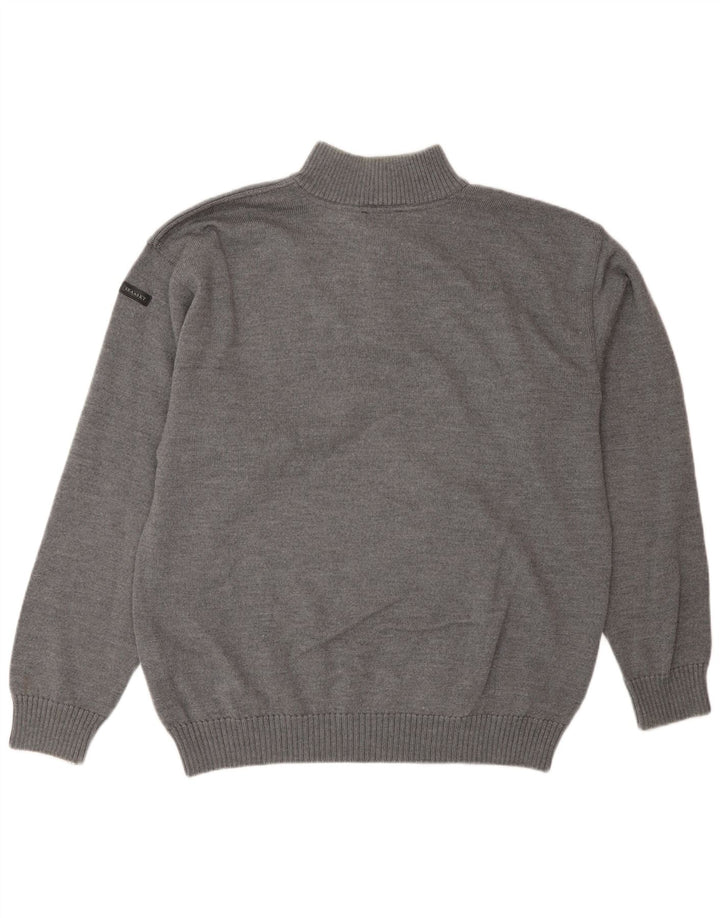 Maglione da uomo Sea & Sky con bottoni e collo grande in lana grigia