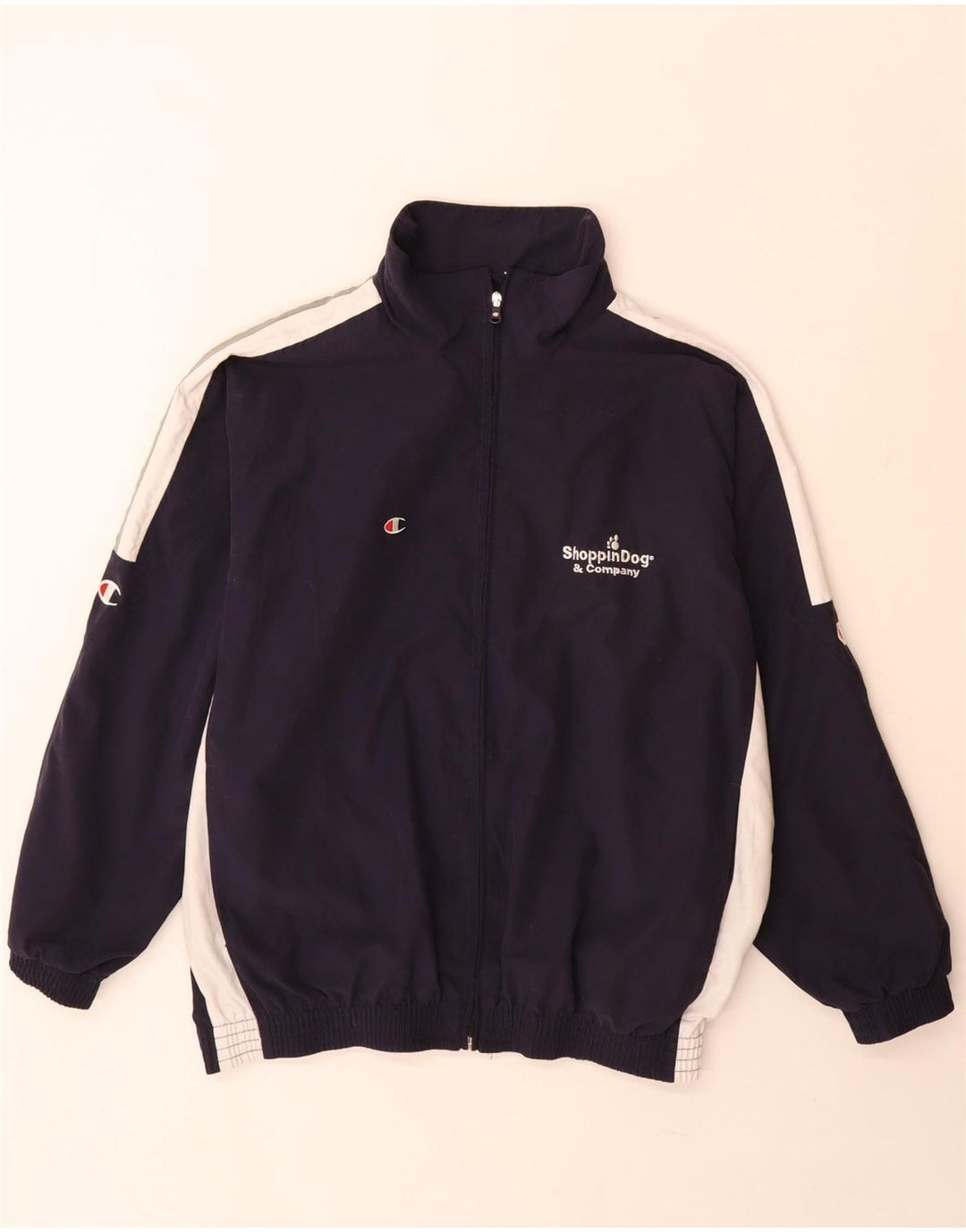 Giacca superiore della tuta da uomo Champion, poliestere color block medio blu navy