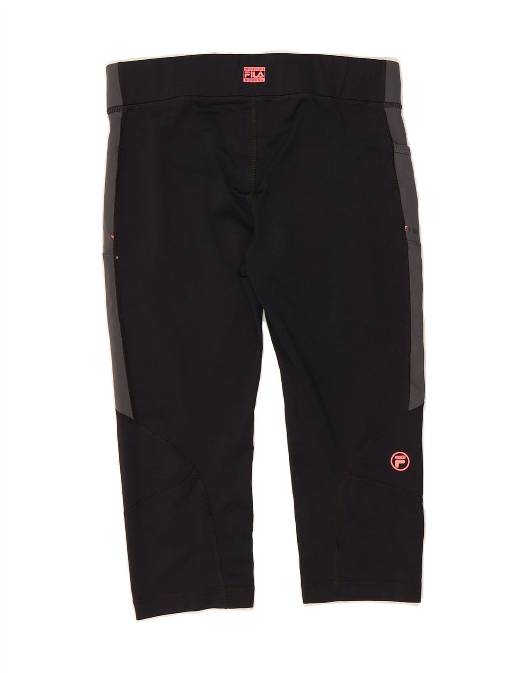 FILA Womens Capri Tracksuit Trousers UK 10 Small  Black Colourblock Vintage Fila and Second-Hand Fila from Messina Hembry 