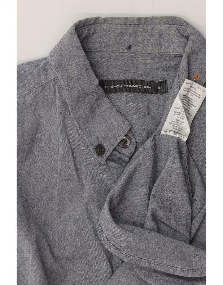 FRENCH CONNECTION Camicia da uomo piccola in cotone blu