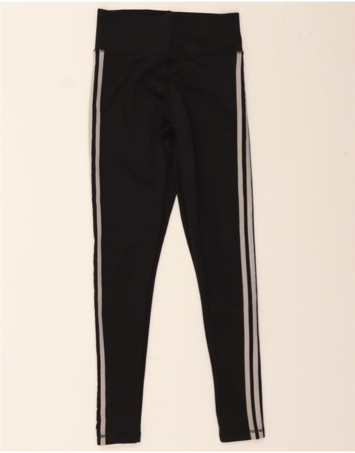 ADIDAS Womens Leggings UK 10 Small  Black Polyester Vintage Adidas and Second-Hand Adidas from Messina Hembry 