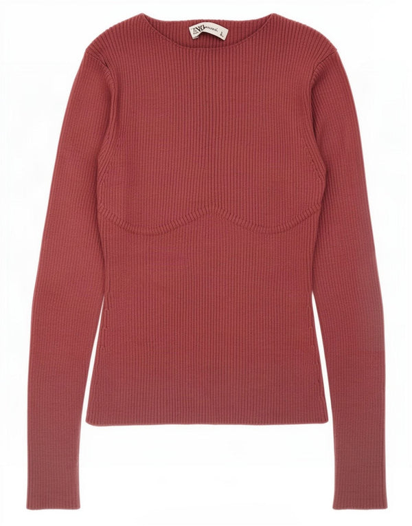 Top Zara da donna a maniche lunghe UK 12 rosa medio