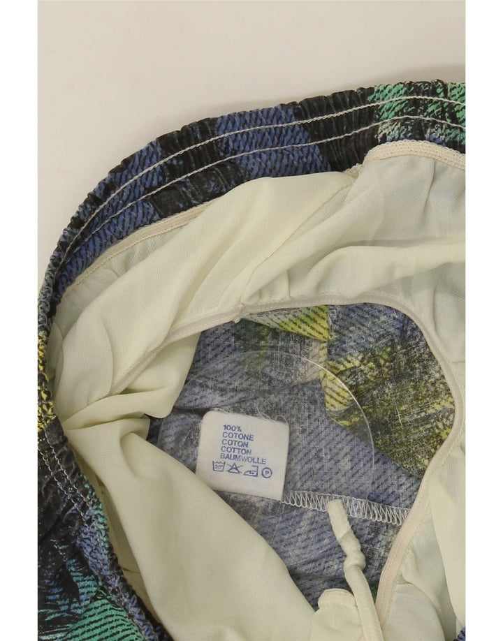 Pantaloncini da bagno grafici da uomo vintage con motivo astratto medio multicolore