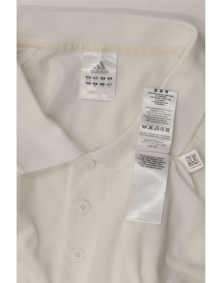 ADIDAS Mens Polo Shirt UK 48/50 XL White Polyester