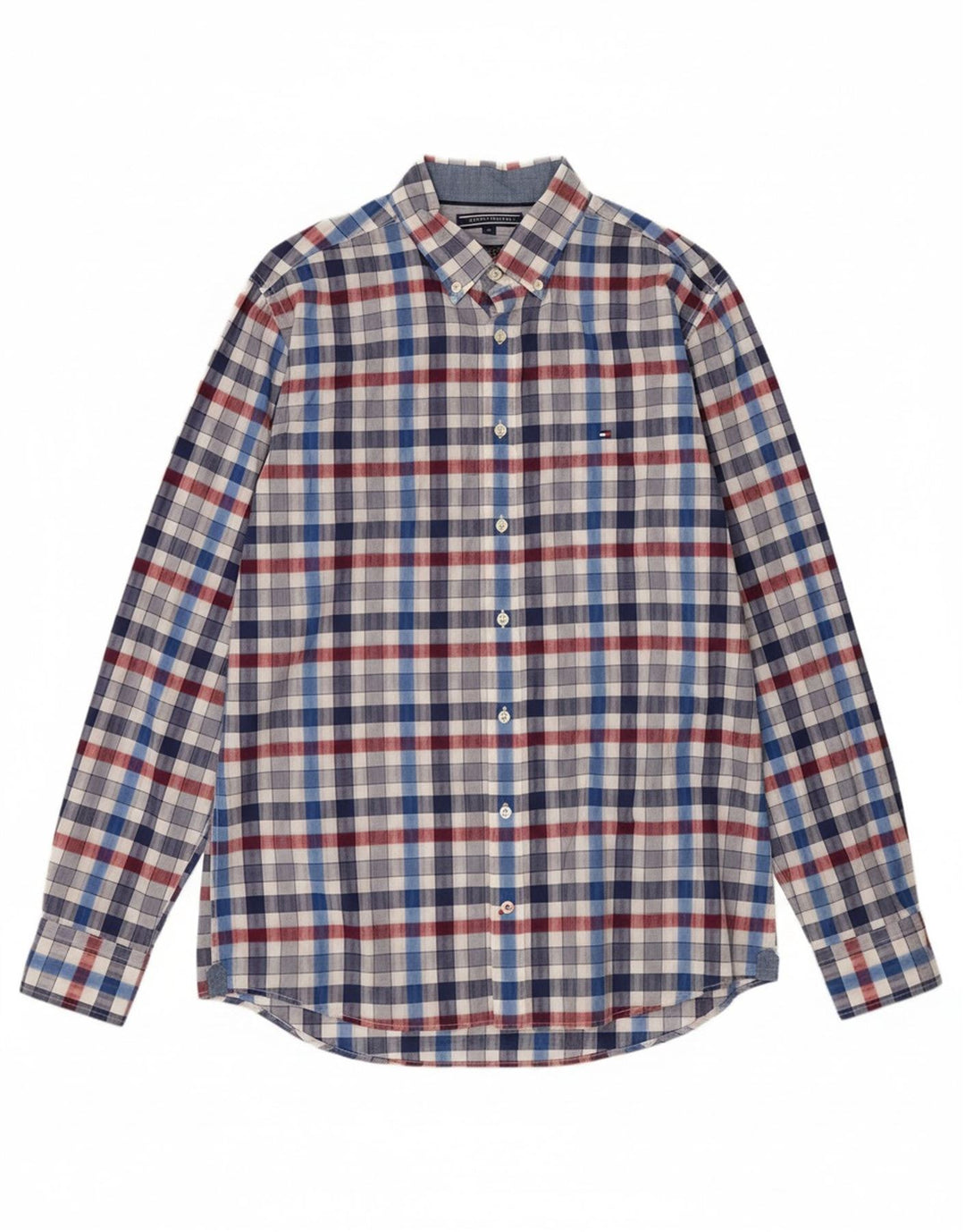 TOMMY HILFIGER Mens New York Fit Shirt Medium Multicoloured Check Cotton