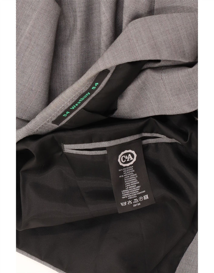Giacca blazer doppiopetto da uomo C&A IT 54 2XL Poliestere grigio