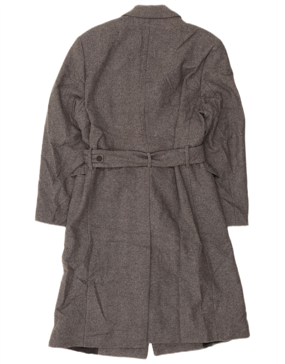 Cappotto doppiopetto da uomo Zara UK 38 Lana a spina di pesce grigio medio