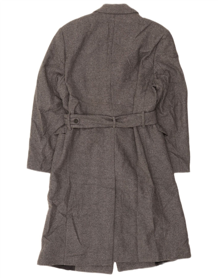 Cappotto doppiopetto da uomo Zara UK 38 Lana a spina di pesce grigio medio