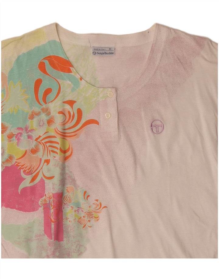 SERGIO TACCHINI T-shirt da donna Top EU 40 cotone floreale bianco medio