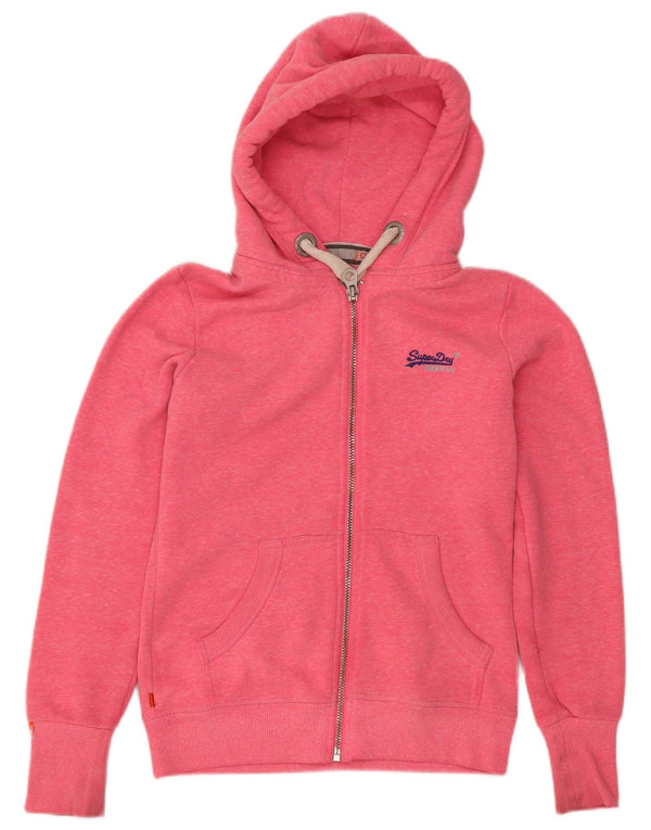 Felpa con cappuccio e zip da donna Superdry UK 10 Small Rosa