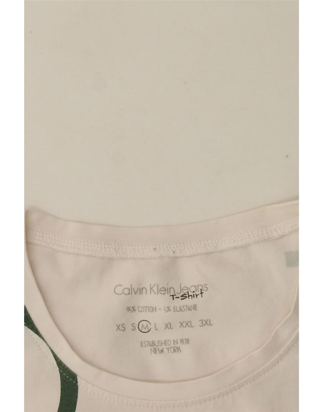 CALVIN KLEIN JEANS T-shirt grafica da donna Top UK 12 Cotone bianco medio