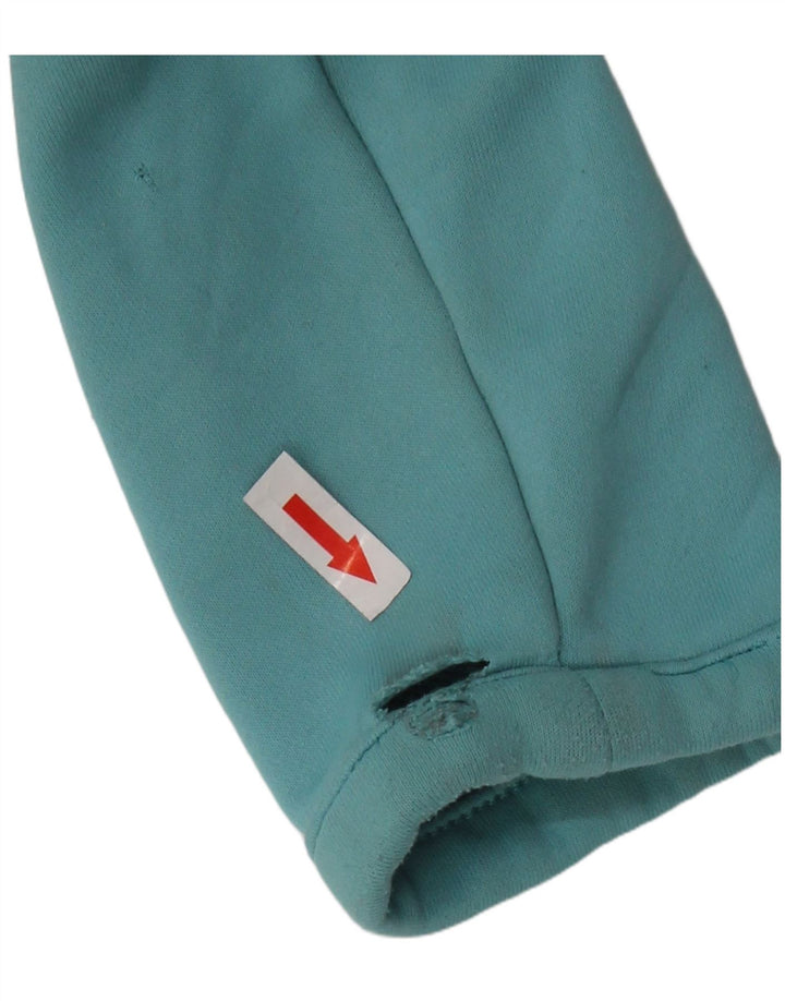 Maglione con cappuccio e zip corta da donna ADIDAS UK 14 Poliestere blu medio