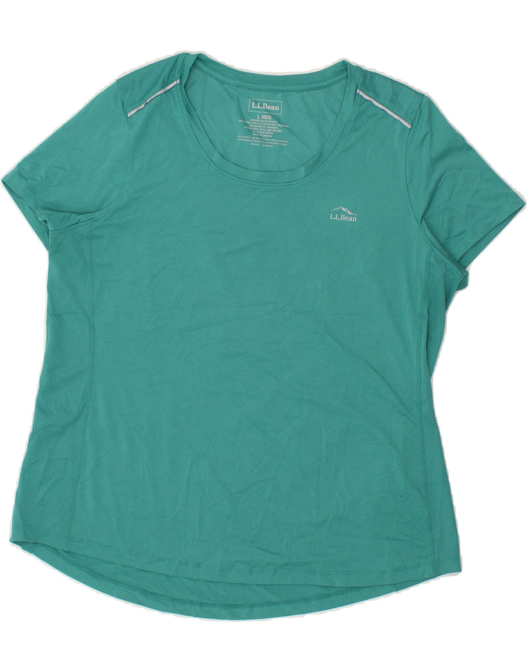 L.L.BEAN Womens T-Shirt Top  UK 16 Large Green Polyester Vintage L.L.Bean and Second-Hand L.L.Bean from Messina Hembry 