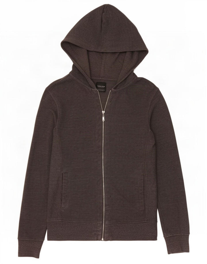 Felpa con cappuccio e zip Zara da uomo di colore grigio medio