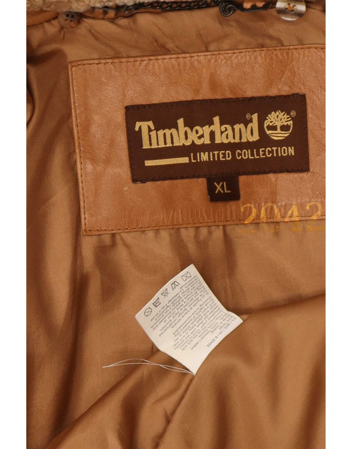 Giubbotto bomber in pelle da uomo Timberland UK 42 XL in pelle marrone